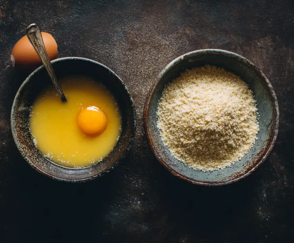 Egg wash and breadcrumb mixture for dredging zucchini chips