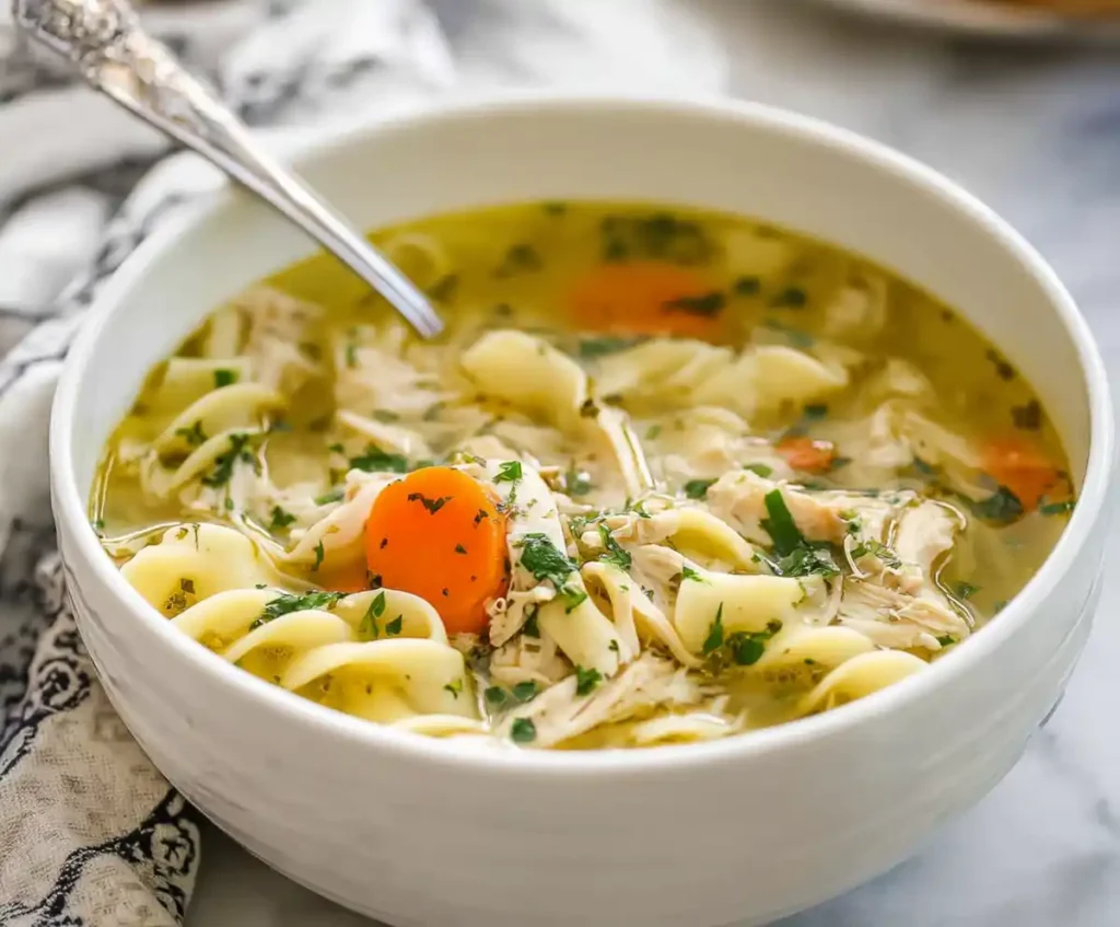 Finished Instant Pot Chicken Noodle Soup