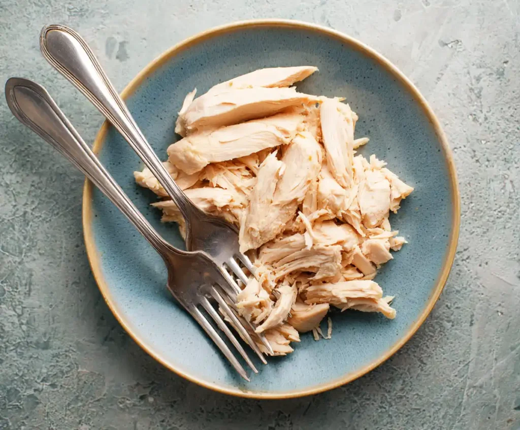 Shredded cooked chicken for slow cooker chicken noodle soup