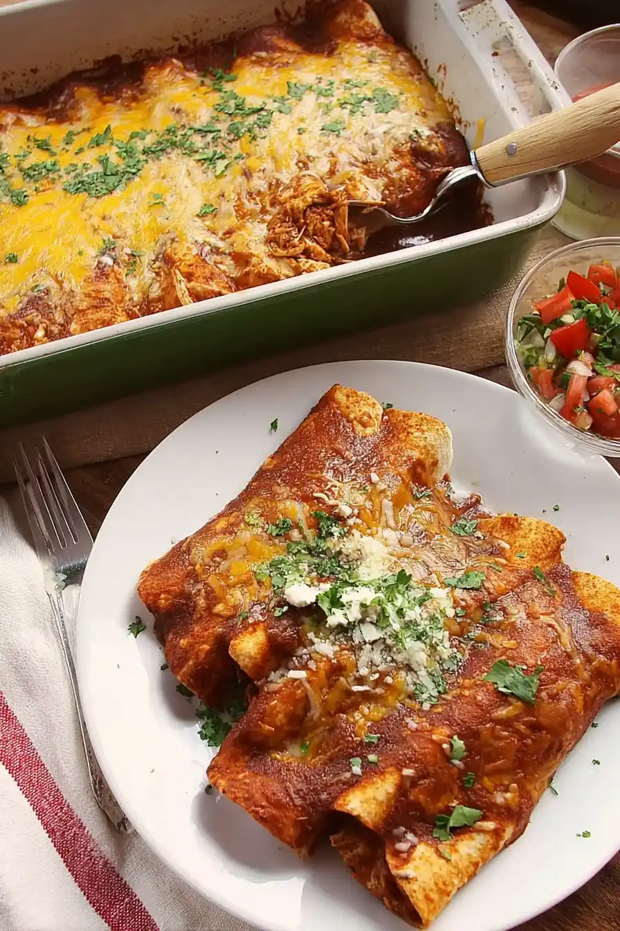 Pressure Cooker Chicken Enchiladas