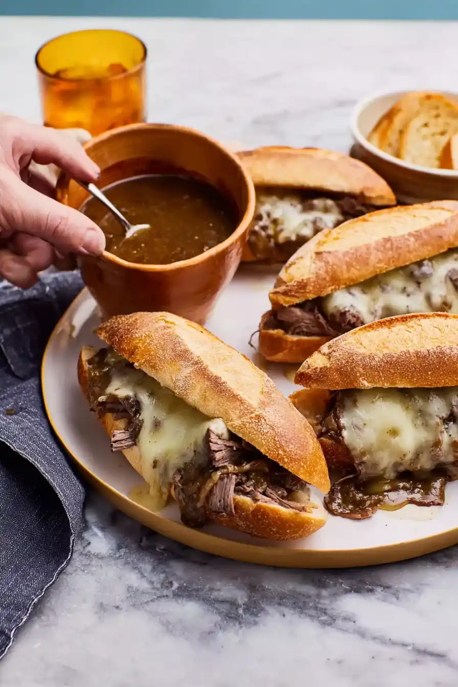 Slow Cooker French Dip Sandwiches