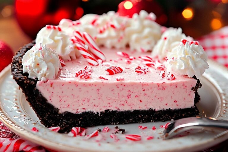 No Bake Christmas Peppermint Pie