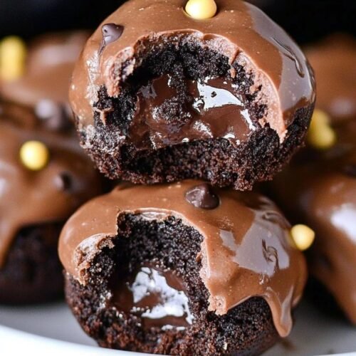 Brownie bites stuffed with Nutella
