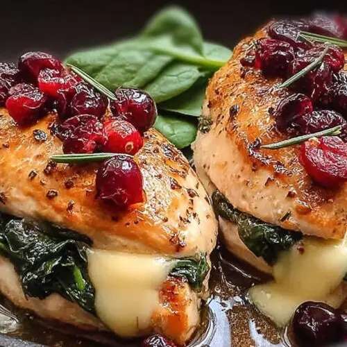 Cranberry & Spinach Stuffed Chicken Breasts with Brie
