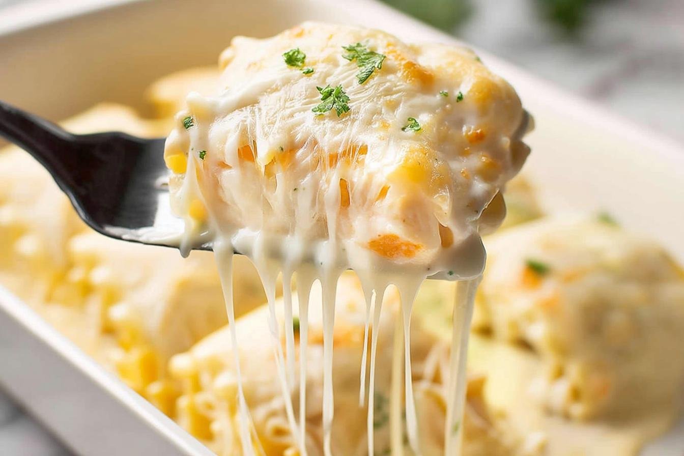 Chicken Alfredo Lasagna Roll Ups