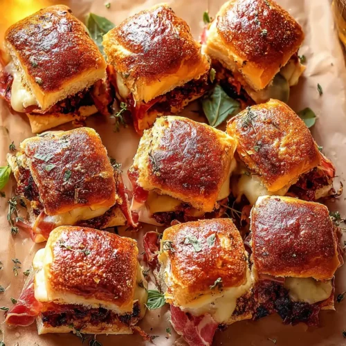 Crispy Prosciutto and Cheese Sliders