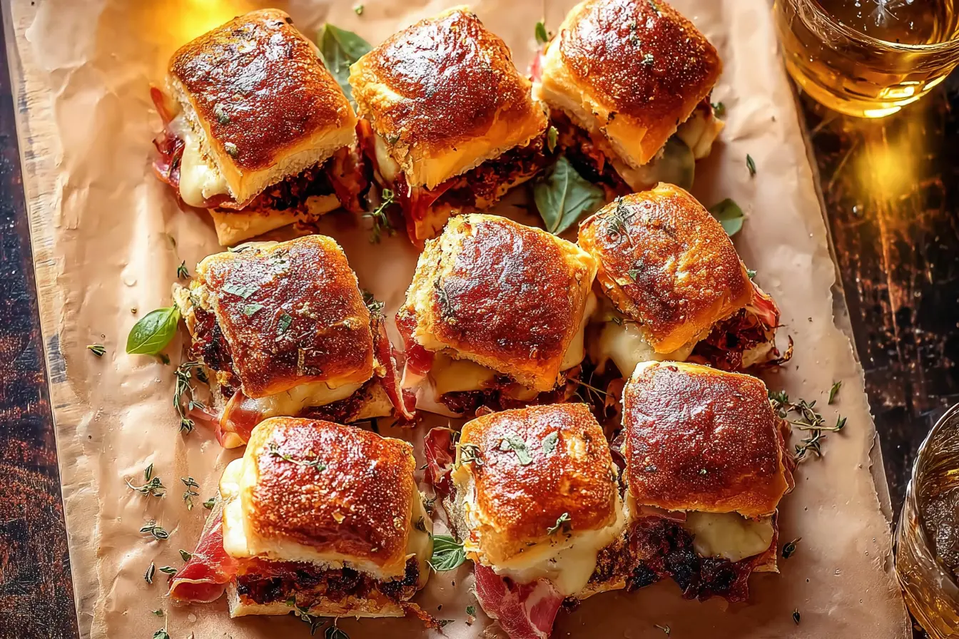 Crispy Prosciutto and Cheese Sliders