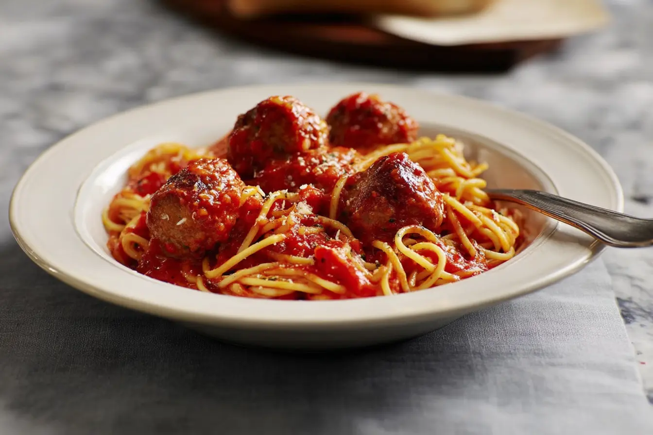 Spaghetti and meatballs
