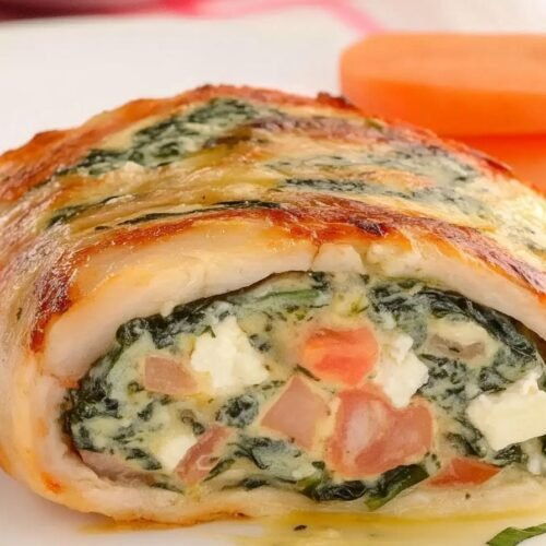 Spinach and Feta Pinwheel Salmon