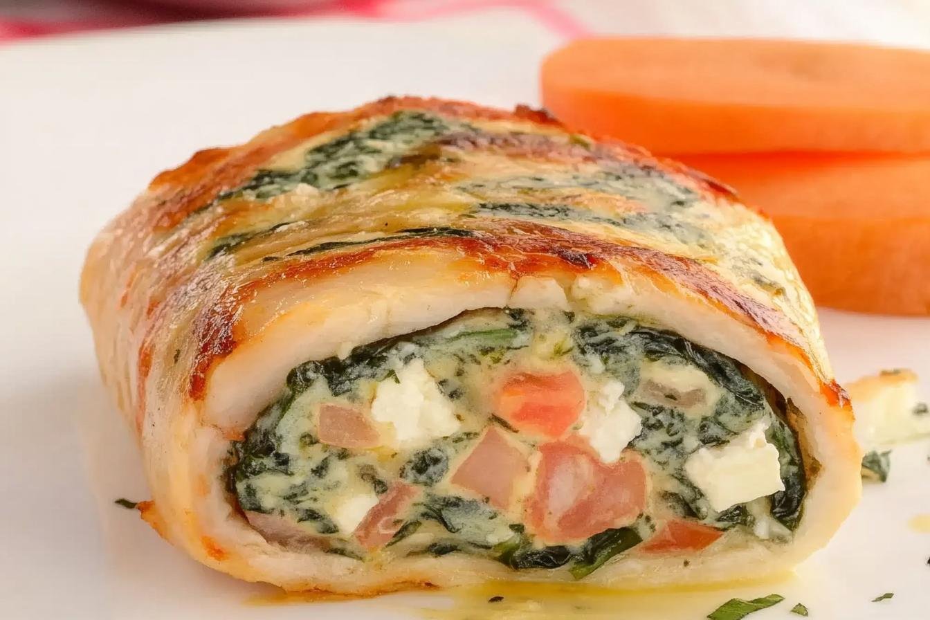 Spinach and Feta Pinwheel Salmon