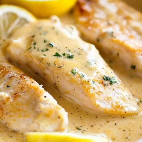 Baked Fish with Lemon Cream Sauce