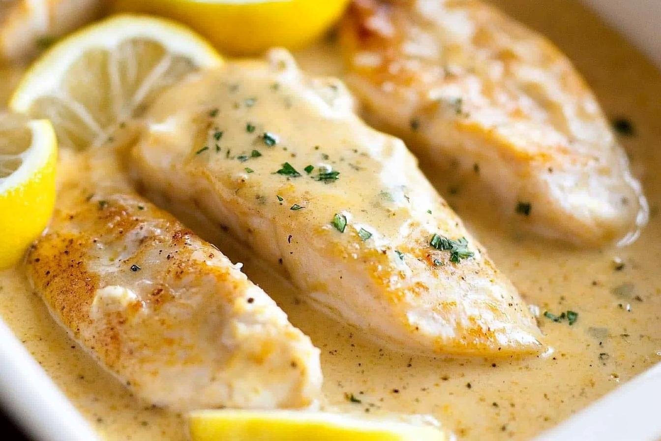Baked Fish with Lemon Cream Sauce
