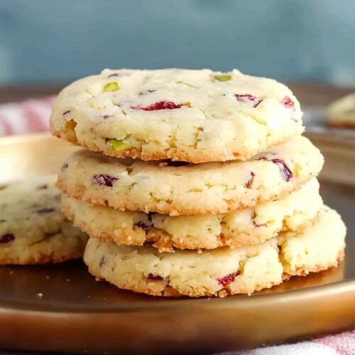 Cranberry Pistachio Shortbread Cookies