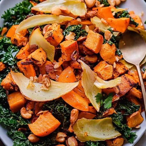 Roasted Butternut Squash Kale Salad