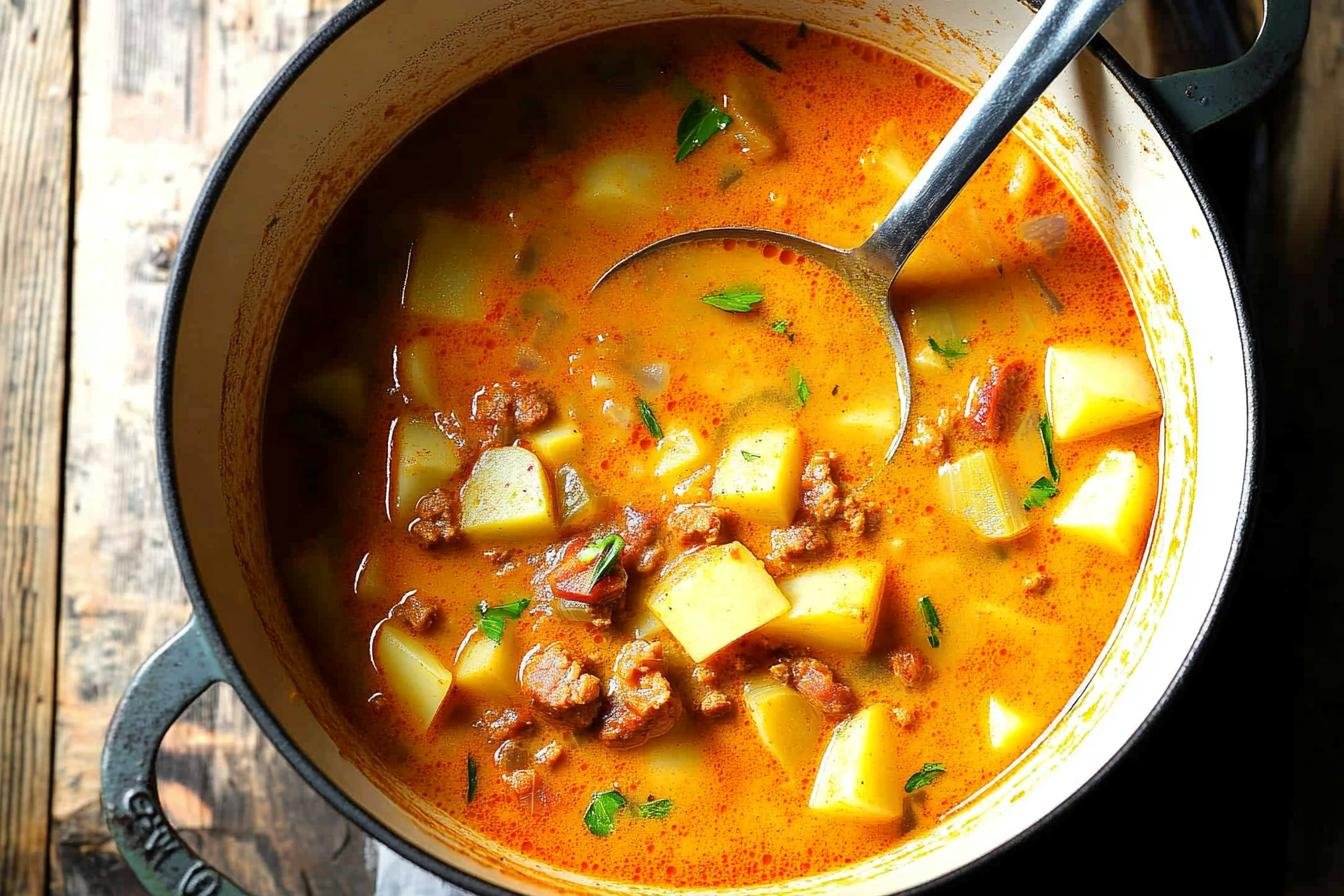 Spanish Potato Soup with Chorizo