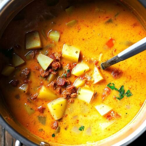 Spanish Potato Soup with Chorizo