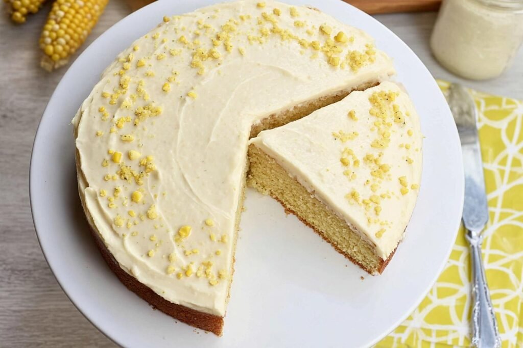 Cornbread Cake with Honey Buttercream