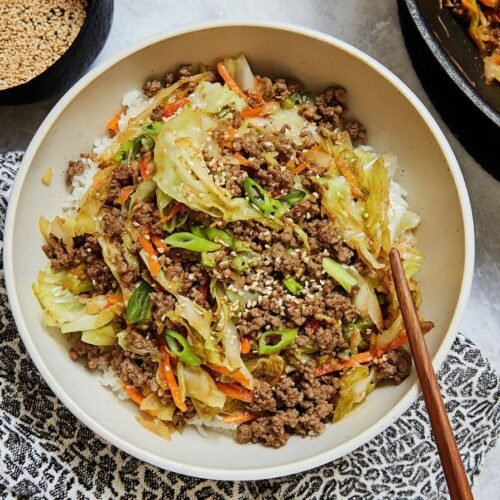 Easy Asian Ground Beef and Cabbage Stir Fry