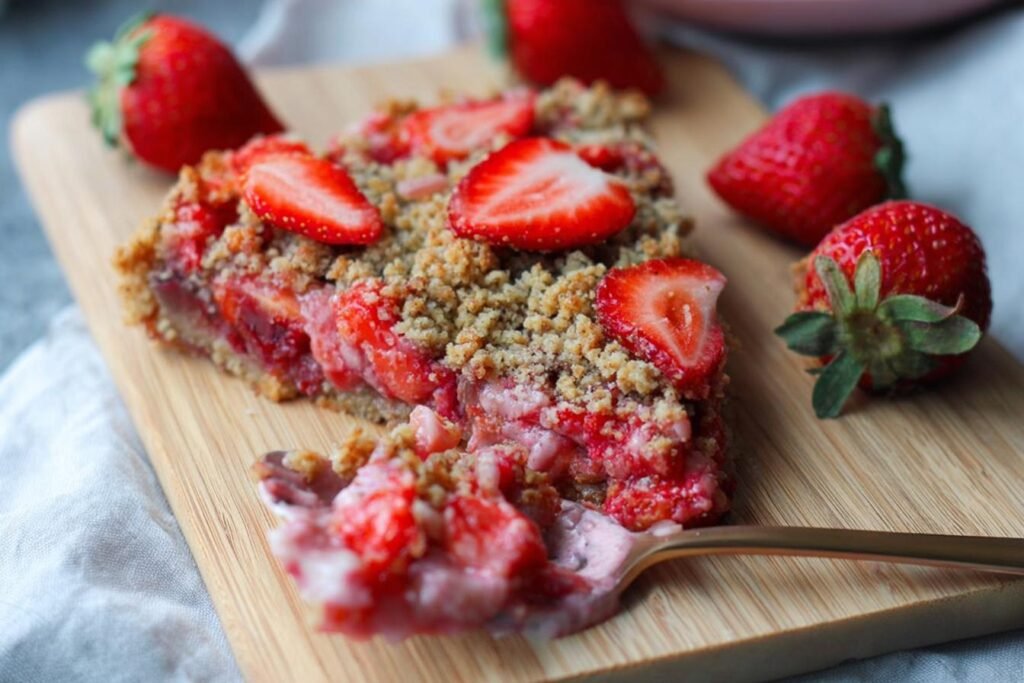 Keto Strawberry Rhubarb Crumble