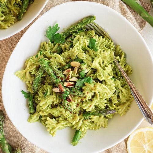 Asparagus Pesto Pasta spring dinner