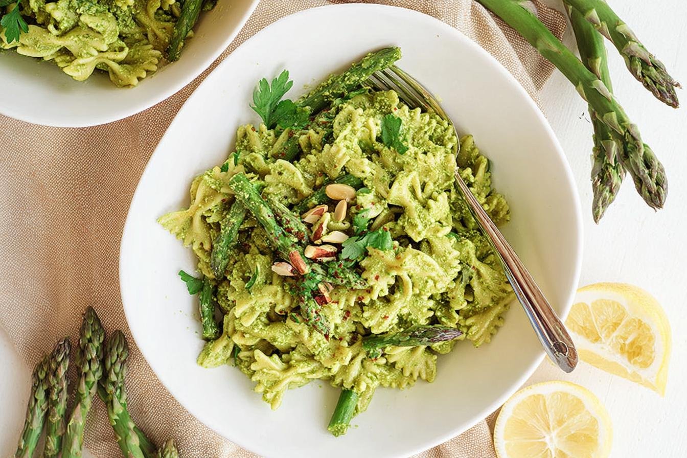 Asparagus Pesto Pasta spring dinner