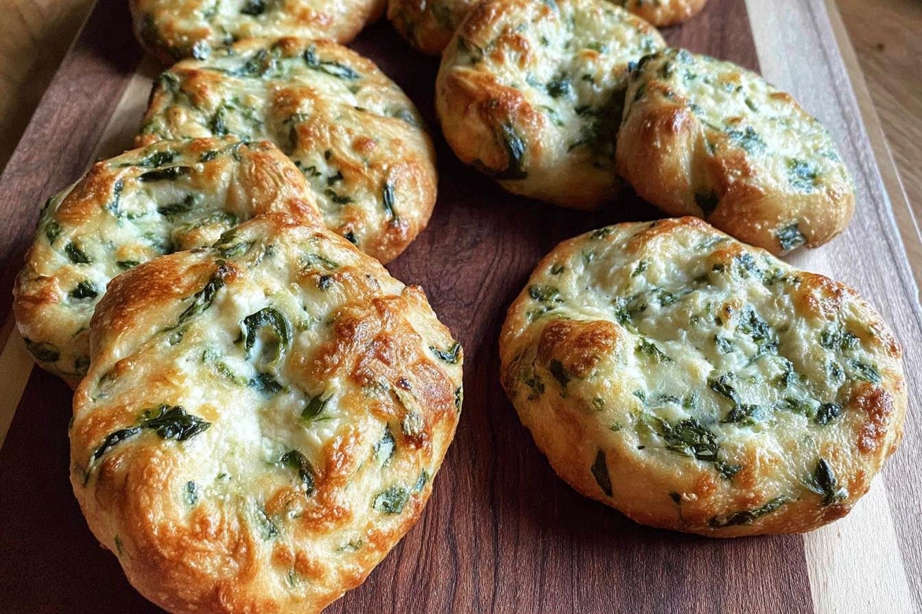 Easy Spinach Cottage Cheese Flagels