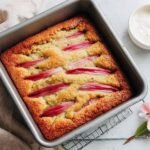 Lemon Rhubarb Sourdough Discard Cake