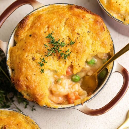 Seafood Pot Pie with Cheddar Bay Crust