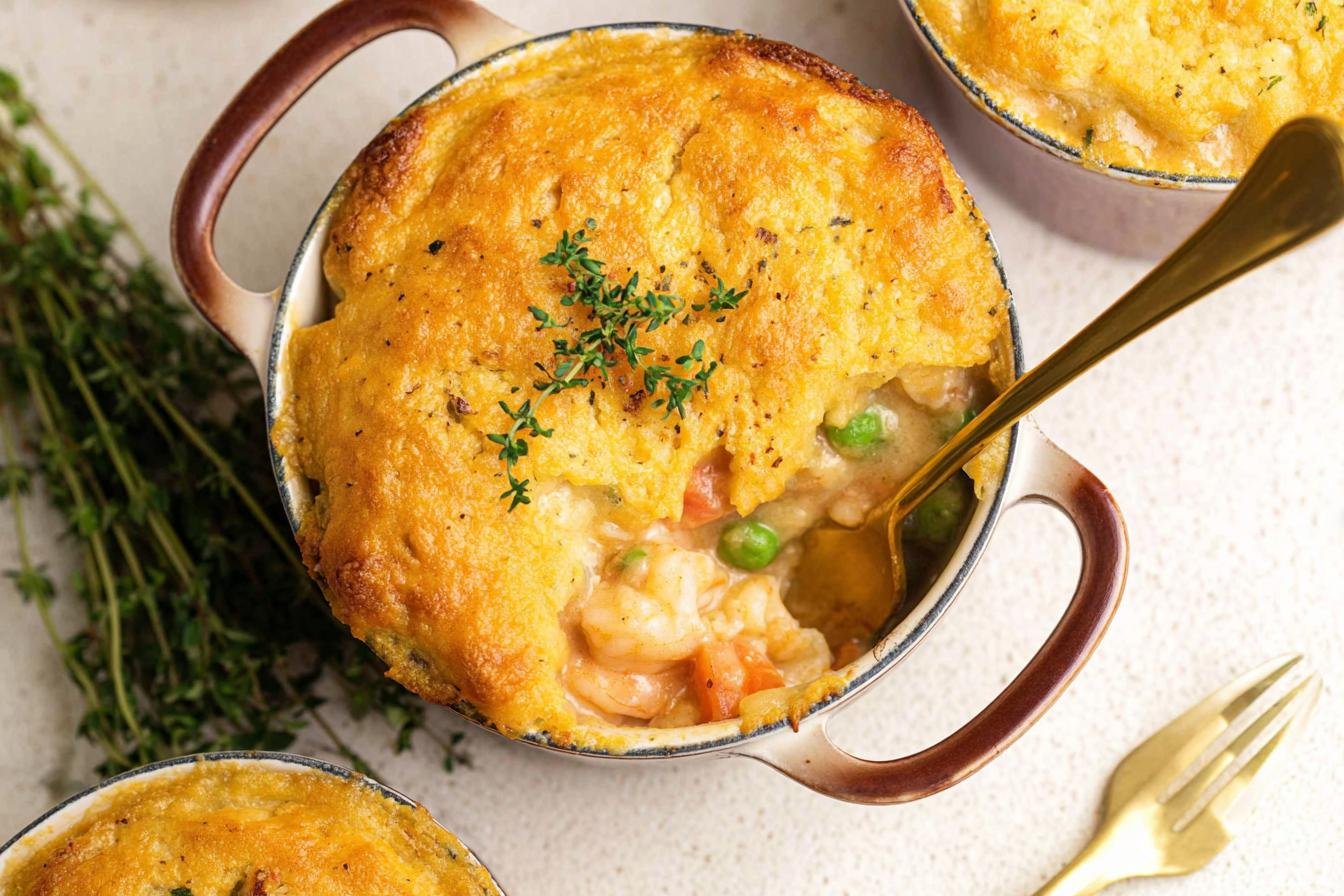 Seafood Pot Pie with Cheddar Bay Crust