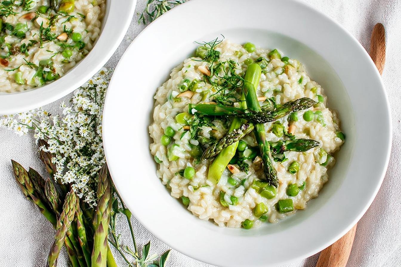 Vegan Asparagus Risotto spring dinner