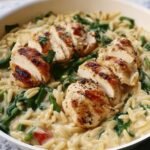 Boursin Orzo with Chicken spring dinner