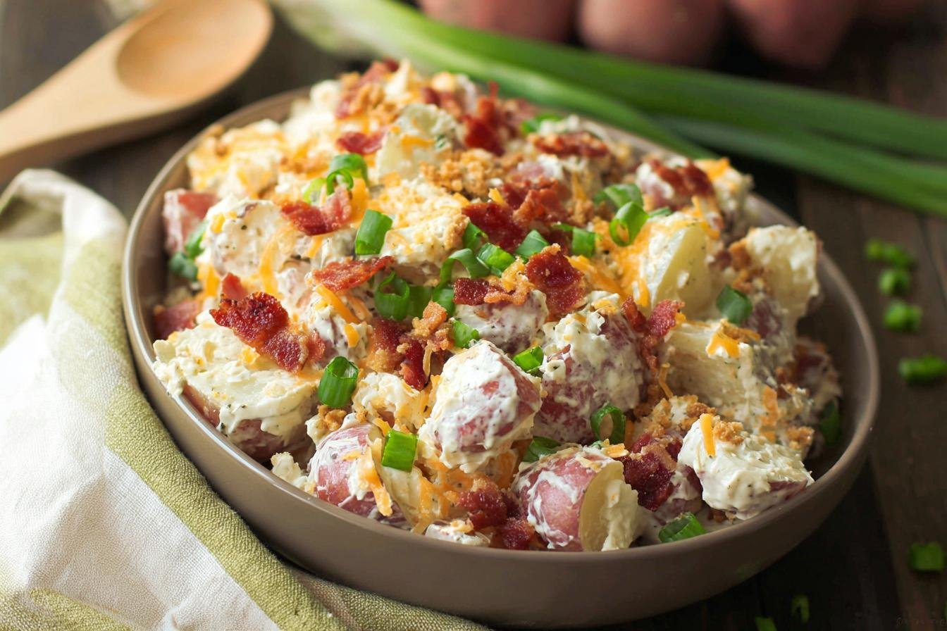 Cheddar Bacon Ranch Potato Salad