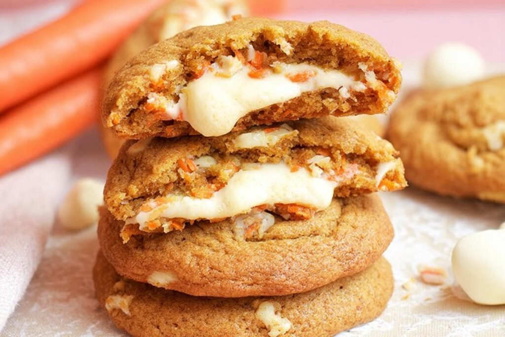 Cream Cheese Stuffed Carrot Cake Cookies
