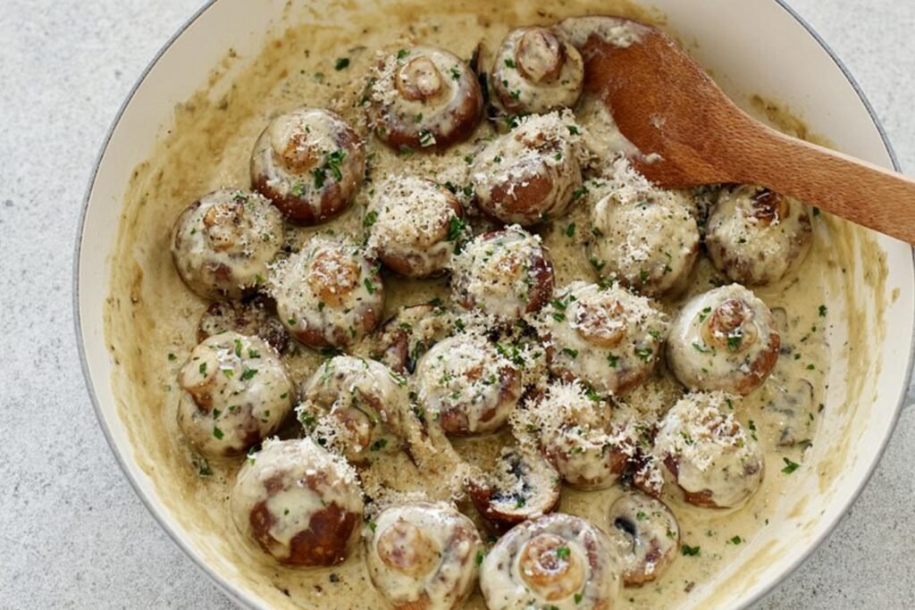 Creamy Garlic Parmesan Mushrooms