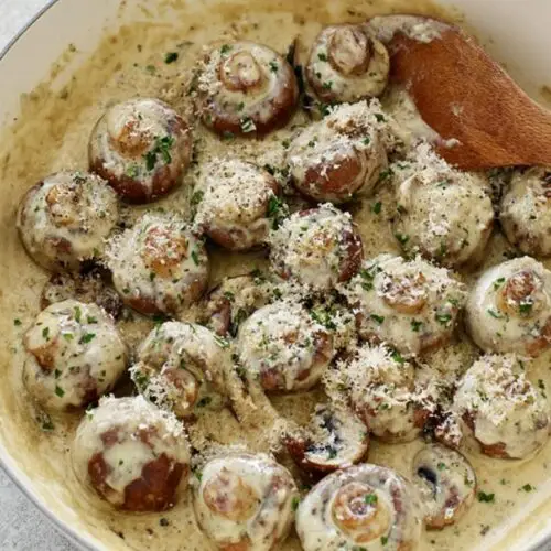 Creamy Garlic Parmesan Mushrooms