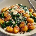 Crispy Gnocchi With Spinach And Feta