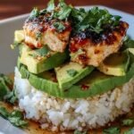 Delicious Honey Lime Chicken and Avocado Rice Stack Recipe