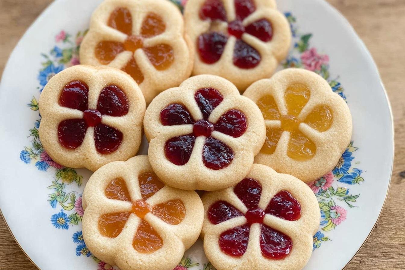 Flower Jam Thumbprint Cookies