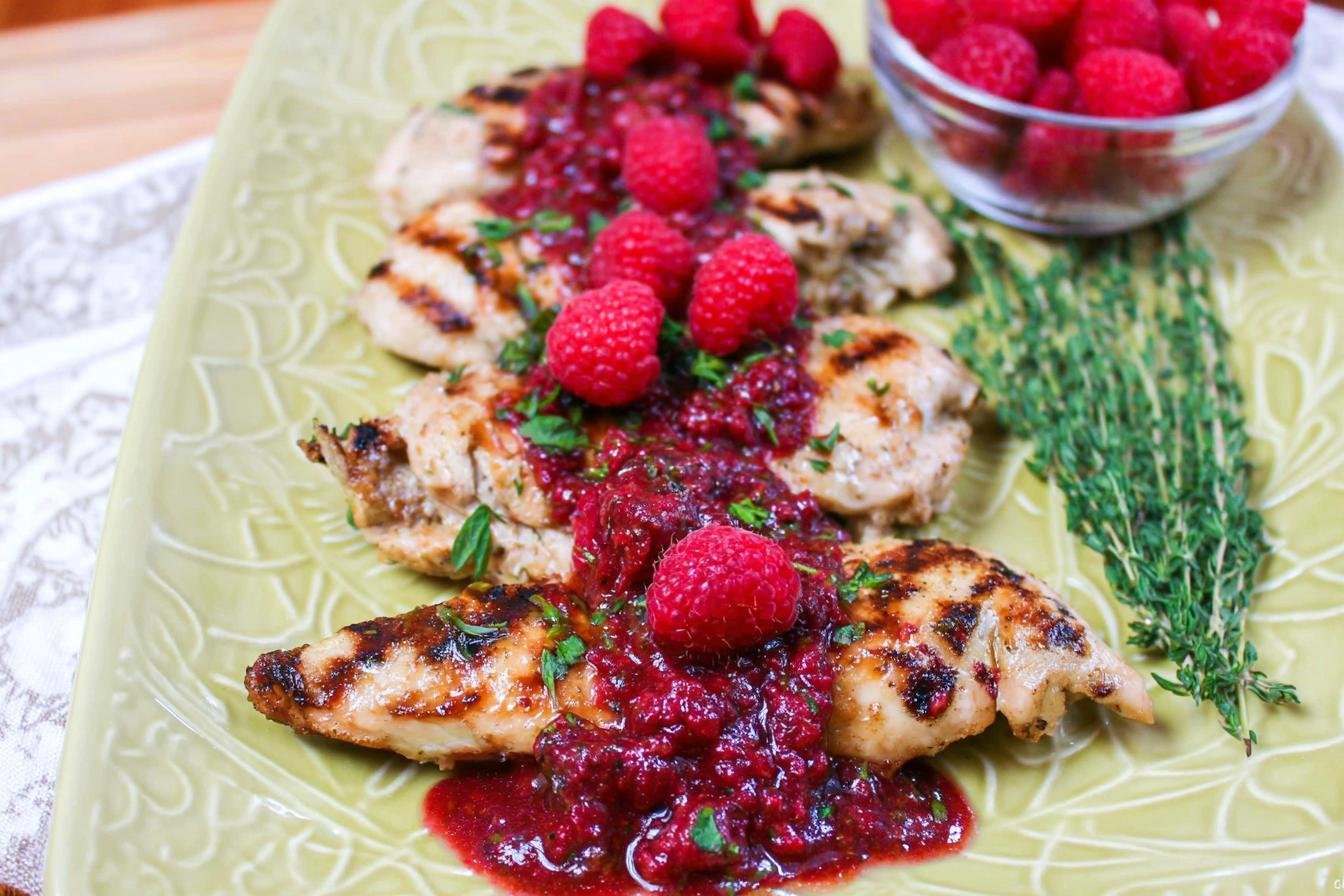Grilled Chicken with Raspberry Balsamic Glaze