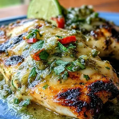 Grilled Salsa Verde Pepper Jack Chicken