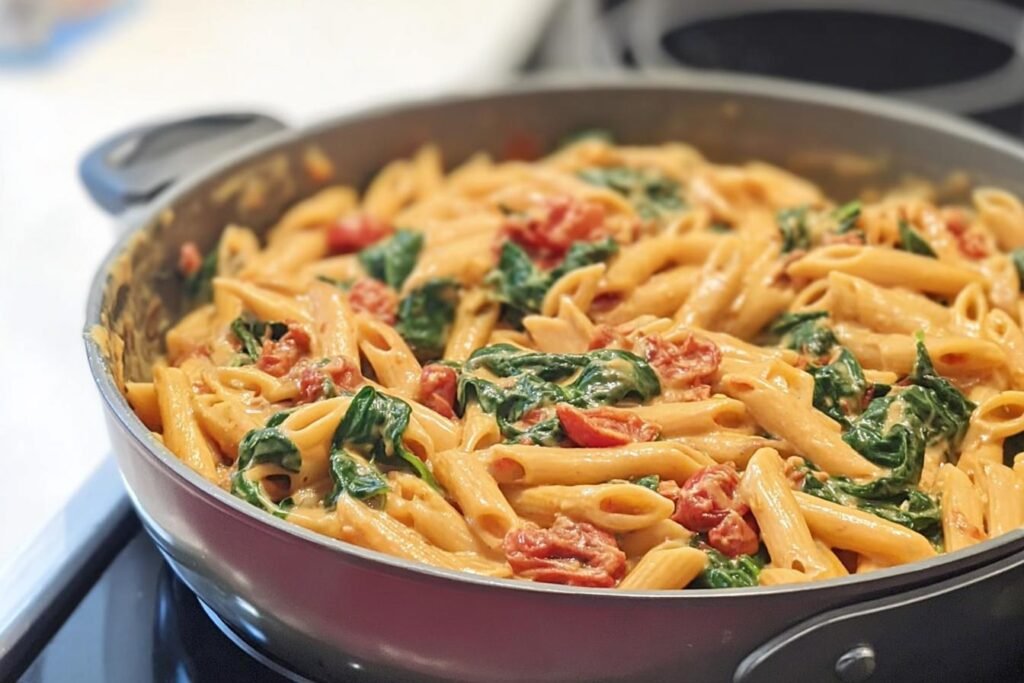 One-Pot Spinach Tomato Pasta