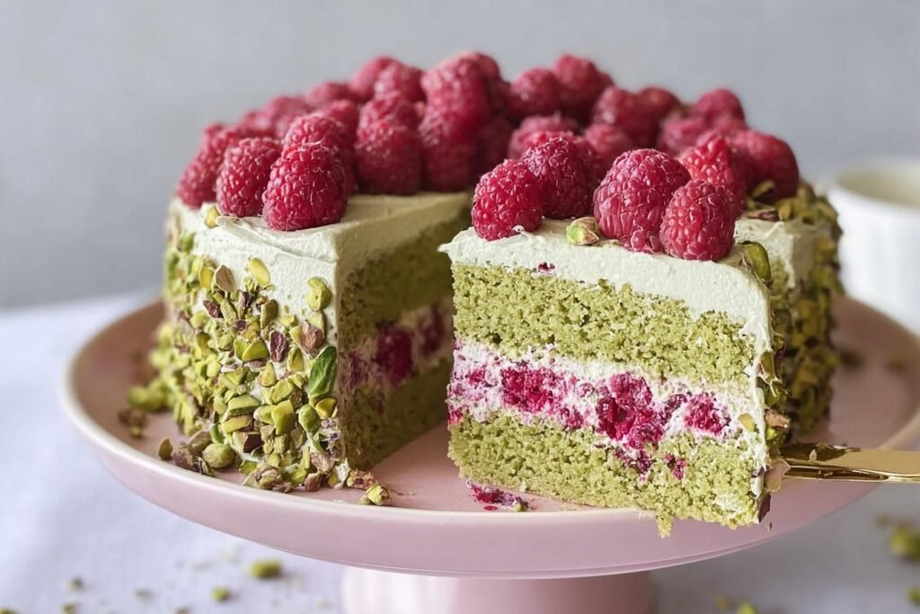 Pistachio Raspberry Cake