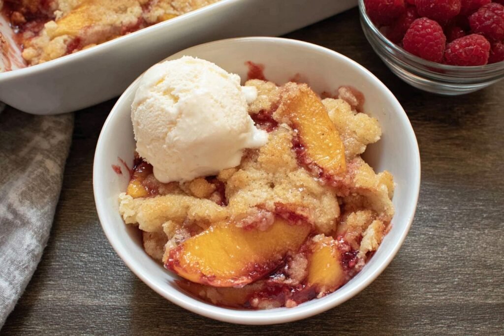 Raspberry Peach Cobbler