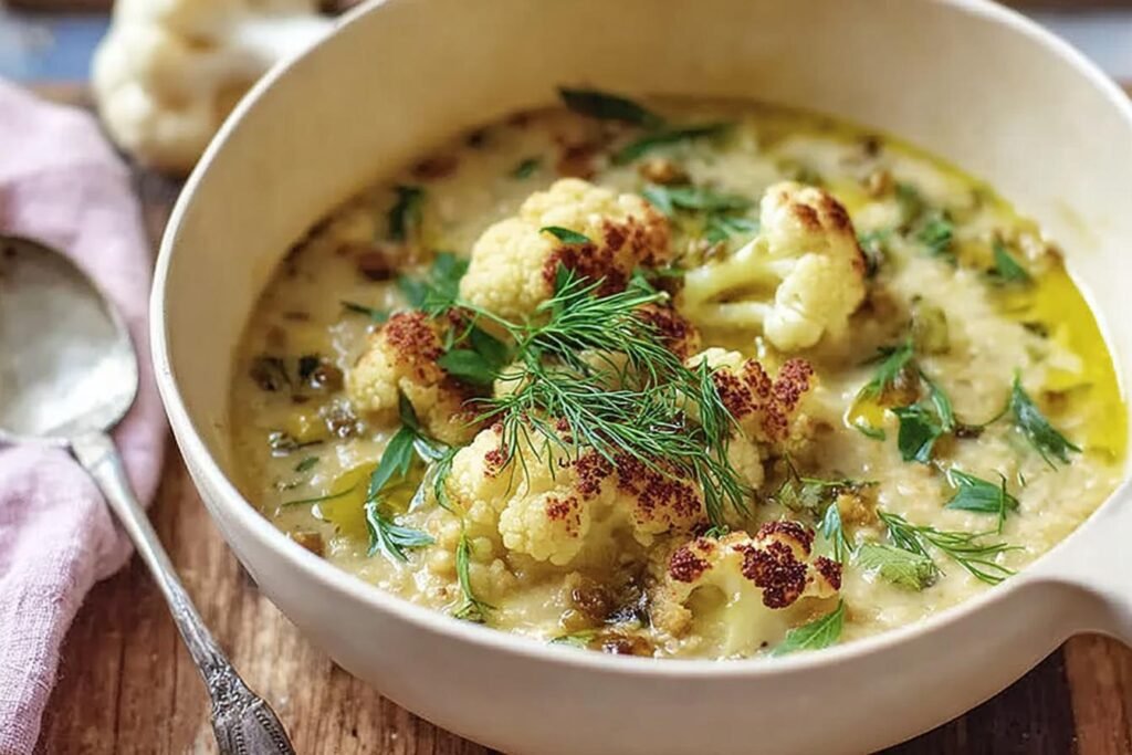Rich Mediterranean Cauliflower Soup