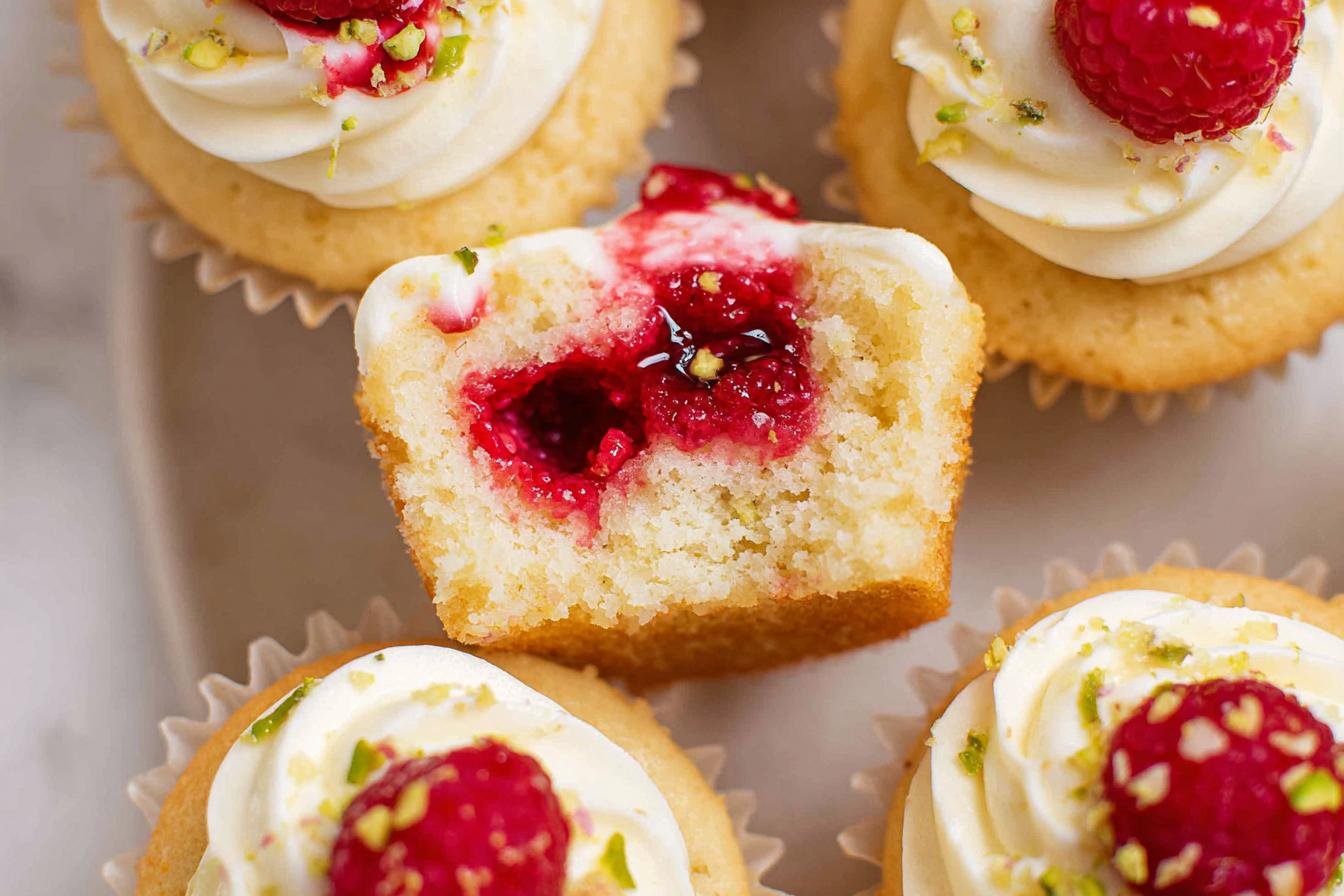 Scratch Lemon Raspberry Cupcakes