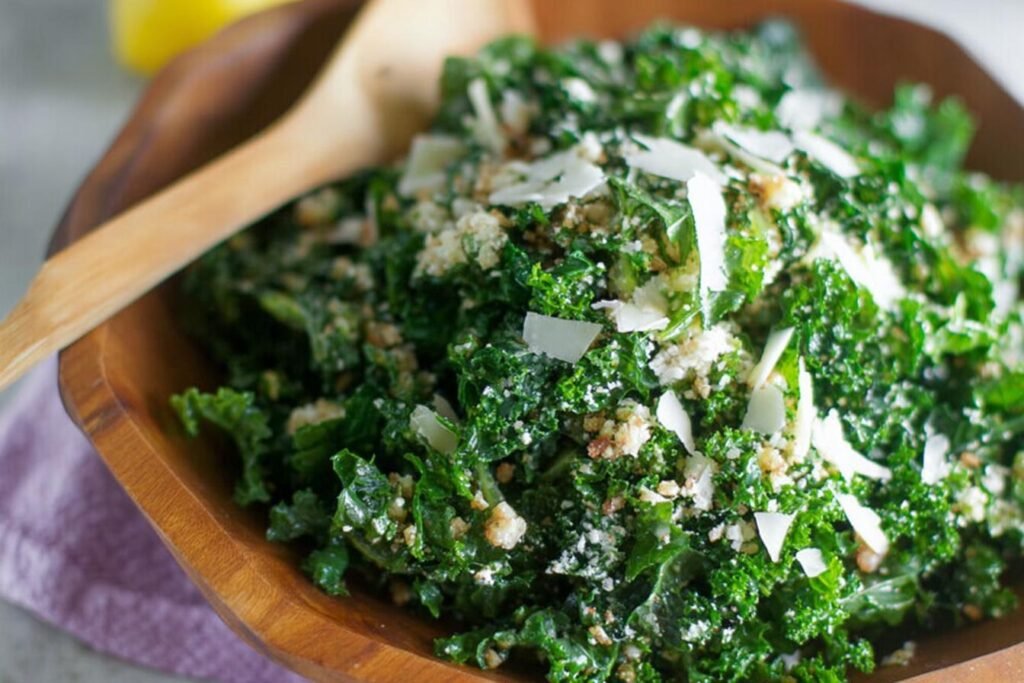 Spring Lemon Parmesan Kale Salad