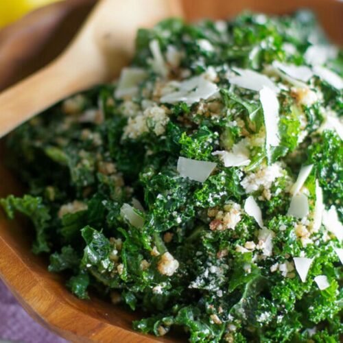 Spring Lemon Parmesan Kale Salad