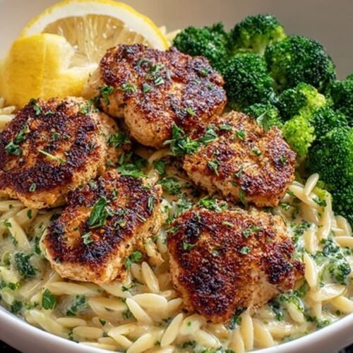 Spring Lemon Pepper Chicken Broccoli Orzo