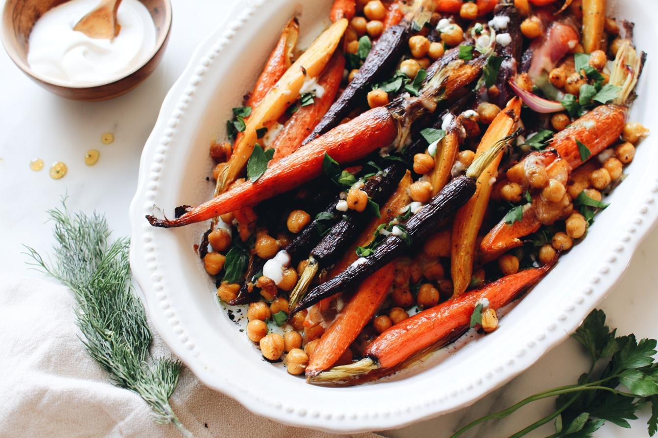 Spring Roasted Carrots and Chickpeas