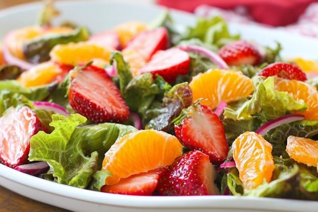Strawberry Clementine Salad with Red Wine Vinegar Dressing